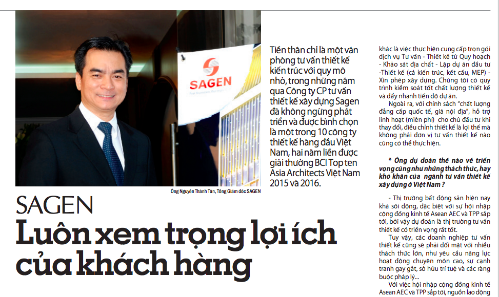 Sagen on SaiGon  Business Newspaper